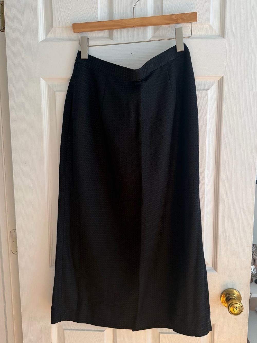 Alta Mode Black Textured Straight Midi Maxi Skirt - Made in Japan - Size M / L
